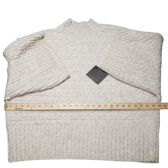 Marc New York Oatmeal Cable Knit Sweater 3X Plus Size Kimono Mock Neck - Picture 5 of 10
